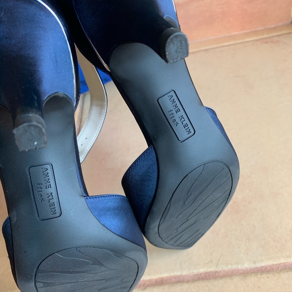 navy satin pumps